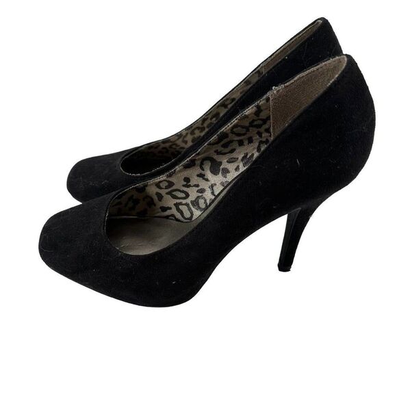 Limelight High Heels Black Classic Pumps Size 9 Rounded Square Toe Microsuede - Picture 3 of 10